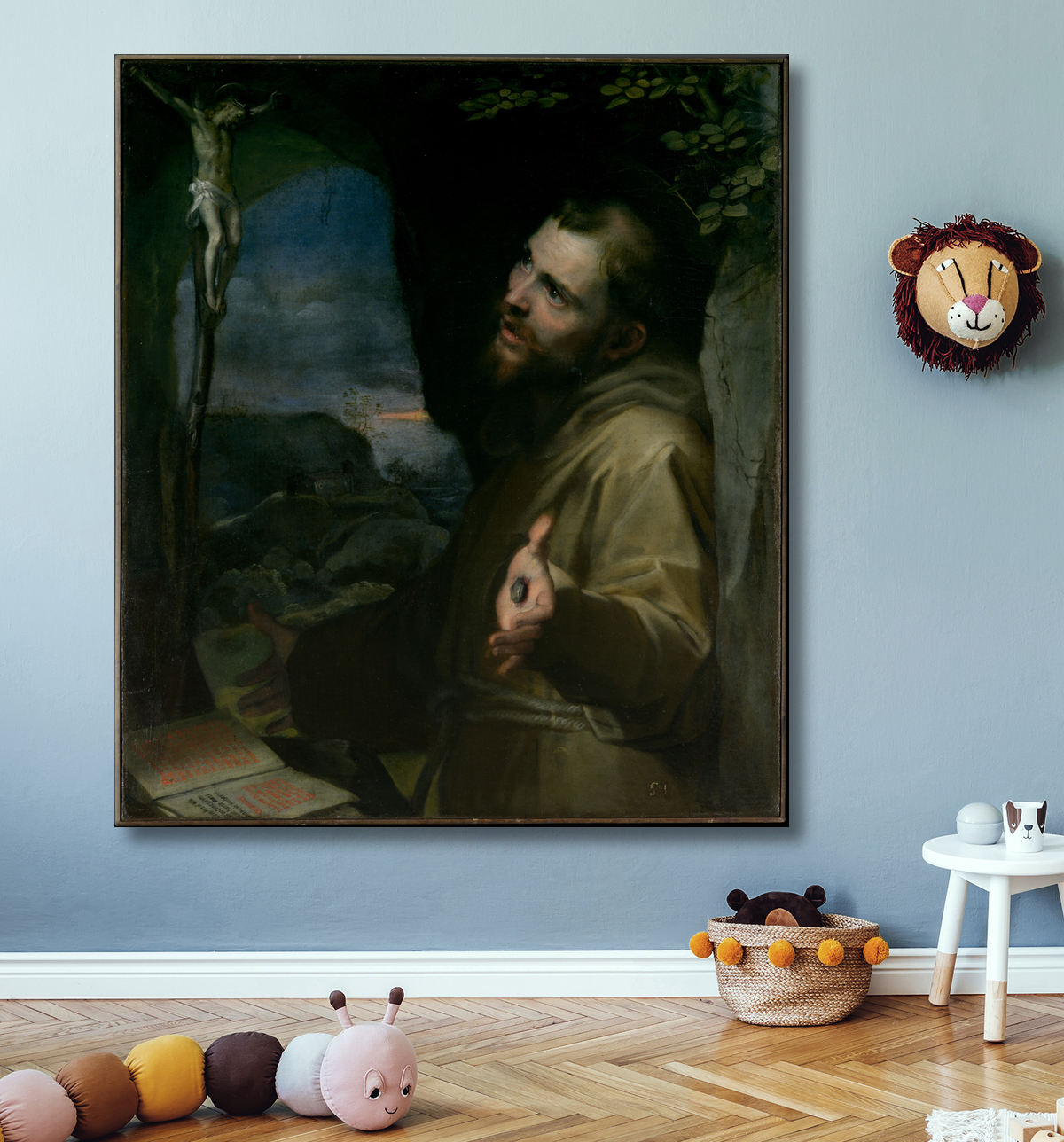 Reproduction Saint François de Federico Barocci avec decor