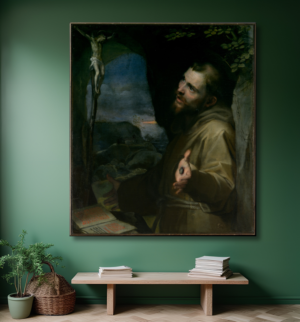 Reproduction Saint François de Federico Barocci avec decor