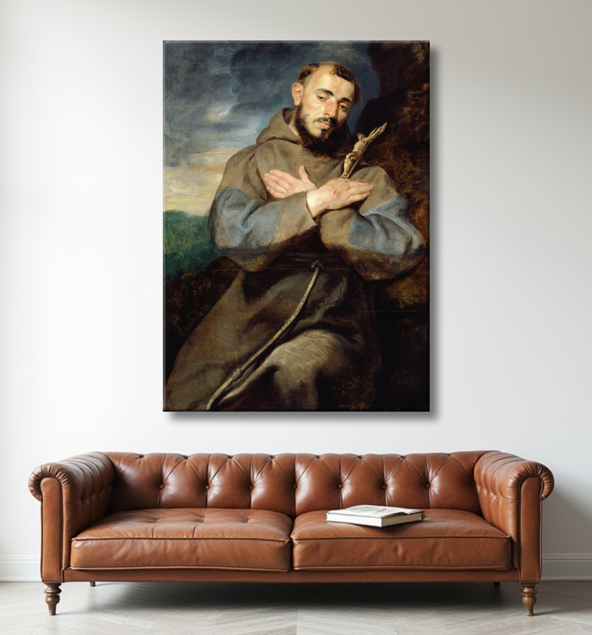 Reproduction Saint François de Peter Paul Rubens avec decor