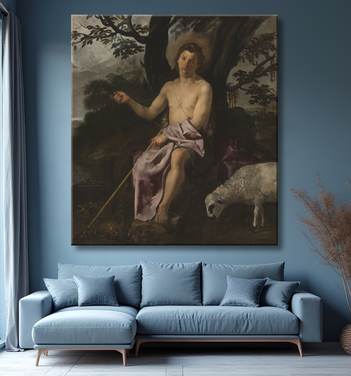 Reproduction Saint Jean-Baptiste dans le désert de Diego Velázquez avec decor