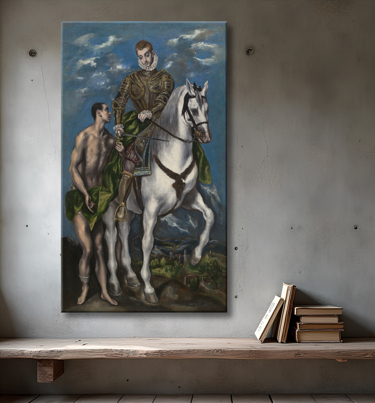 Reproduction Saint Martin et le mendiant de Domenico Theotokópoulos, called El Greco avec decor