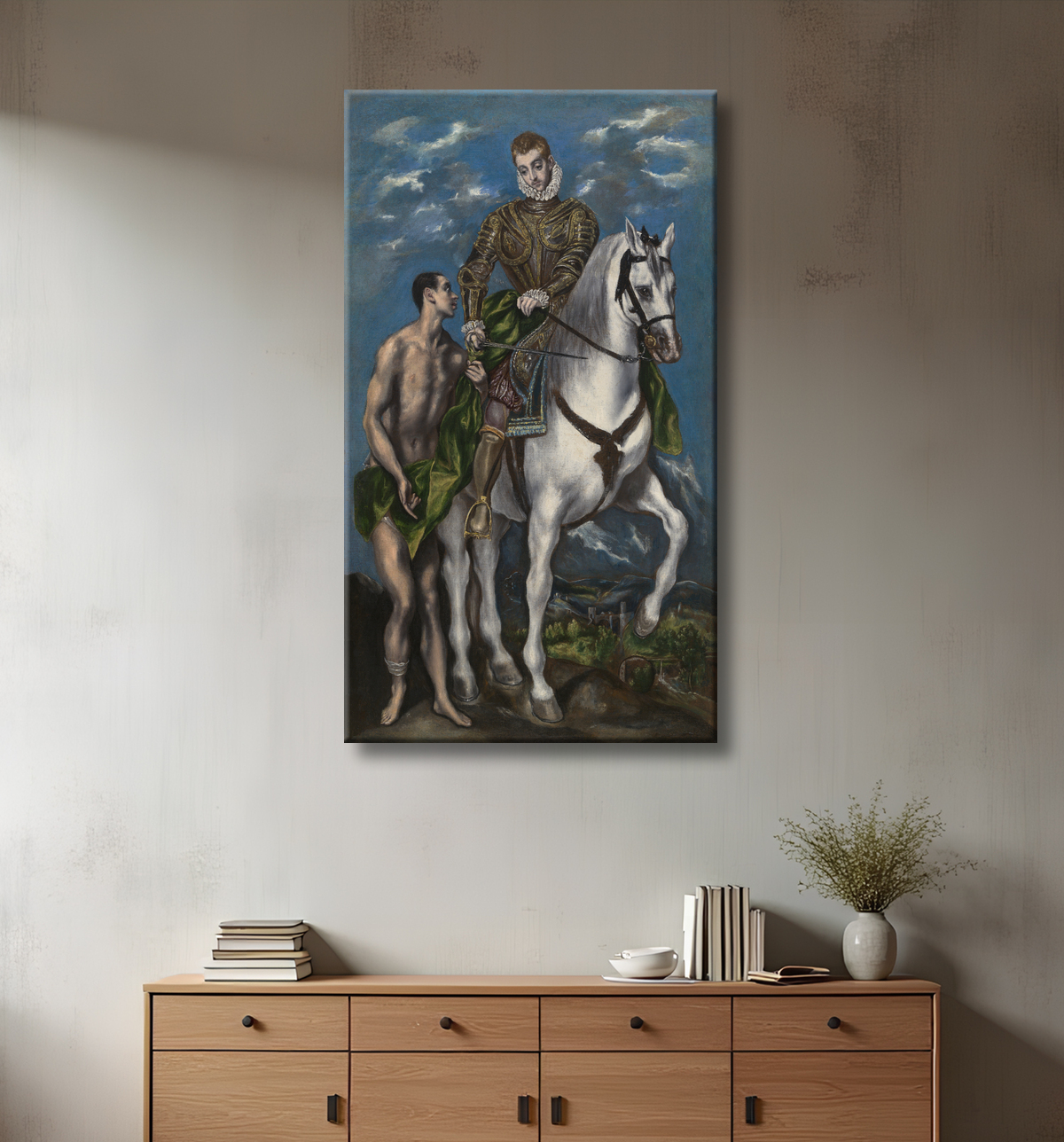 Reproduction Saint Martin et le mendiant de Domenico Theotokópoulos, called El Greco avec decor