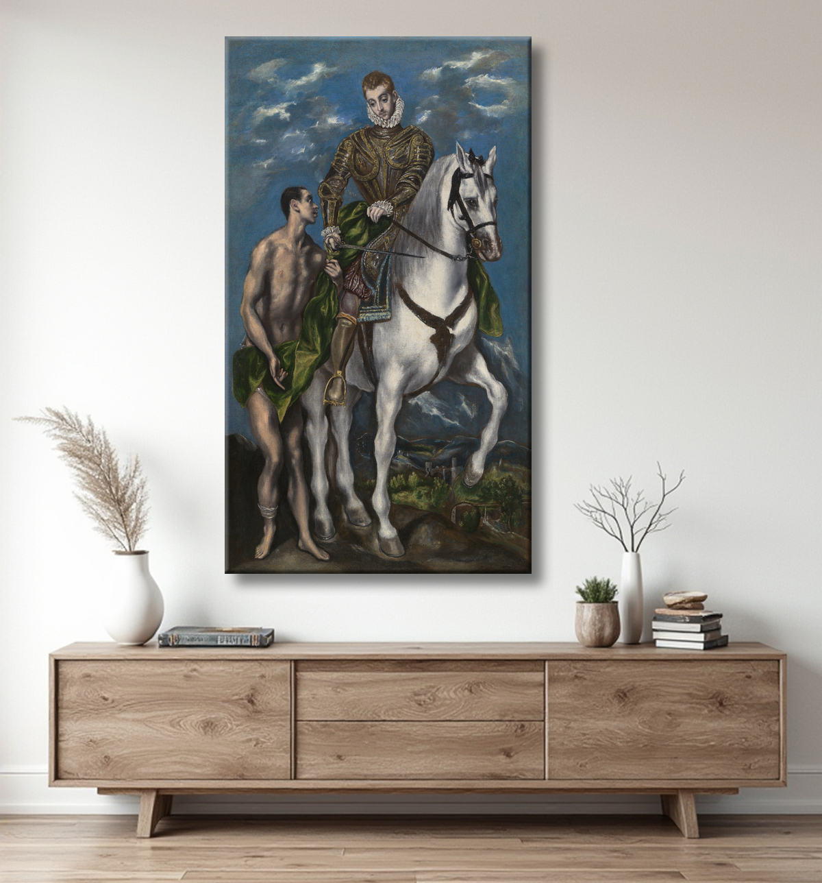 Reproduction Saint Martin et le mendiant de Domenico Theotokópoulos, called El Greco avec decor