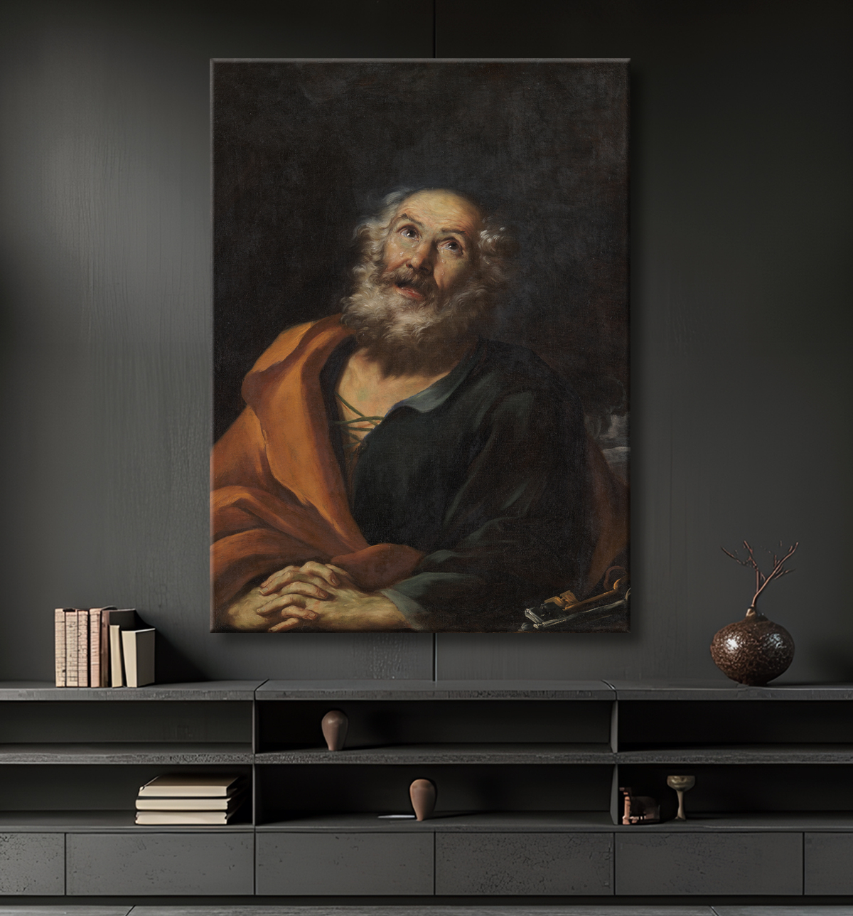 Reproduction Saint Pierre pénitent de Troppa, Girolamo avec decor