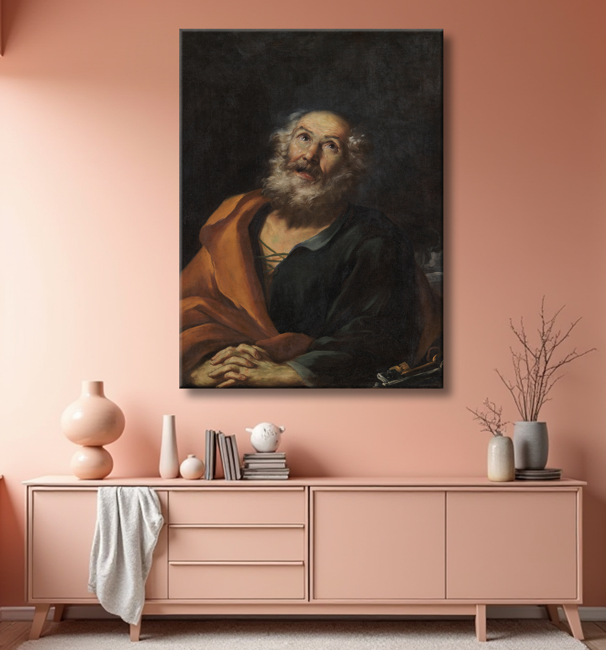 Reproduction Saint Pierre pénitent de Troppa, Girolamo avec decor