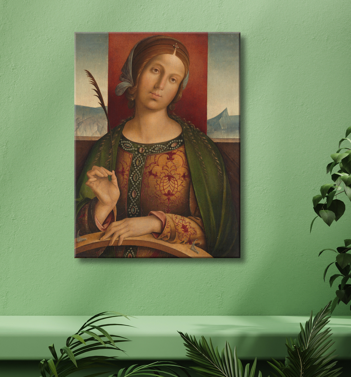 Reproduction Sainte Catherine d'Alexandrie de Francesco Zaganelli di Bosio avec decor