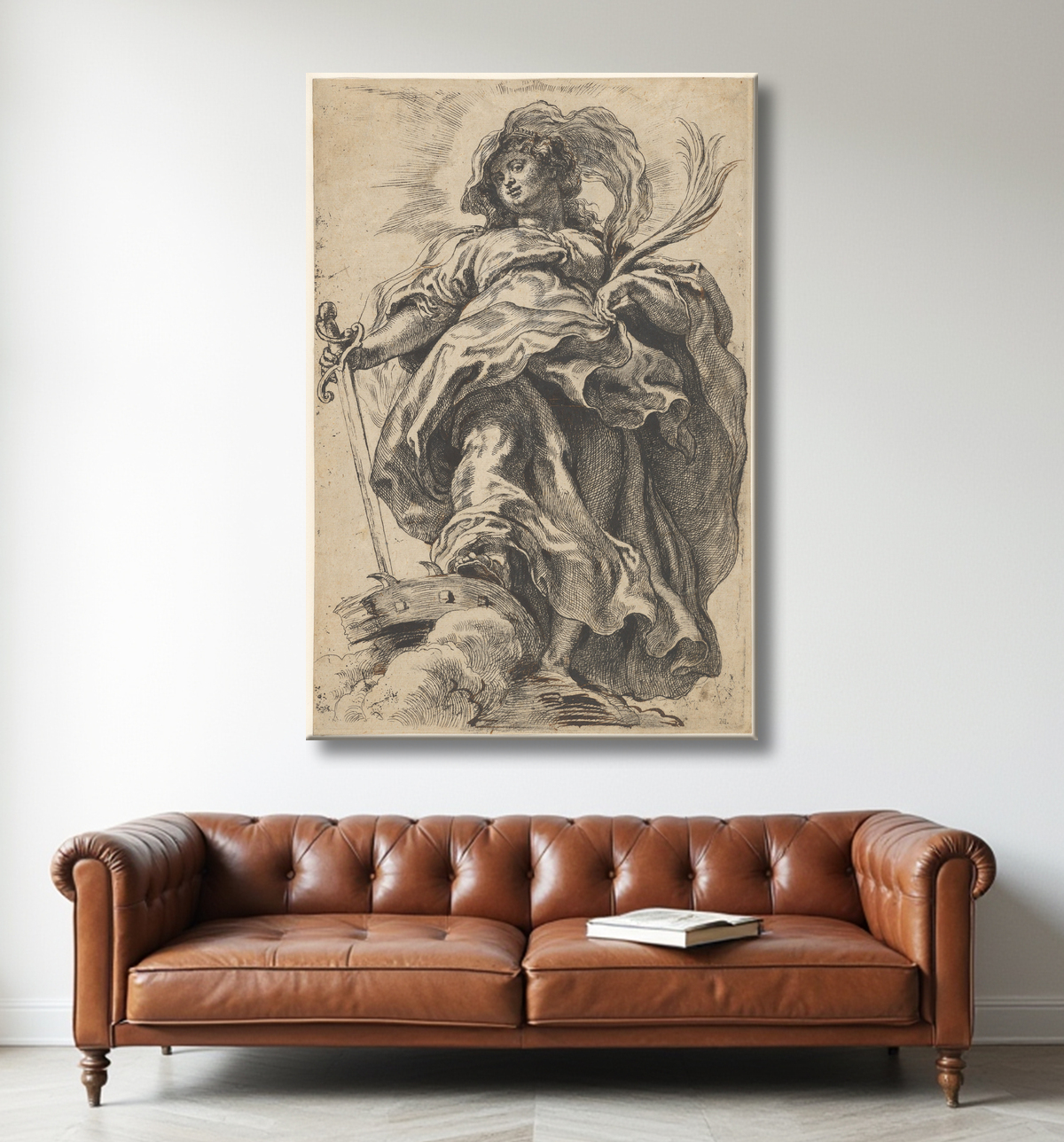Reproduction Sainte Catherine d'Alexandrie de Peter Paul Rubens avec decor