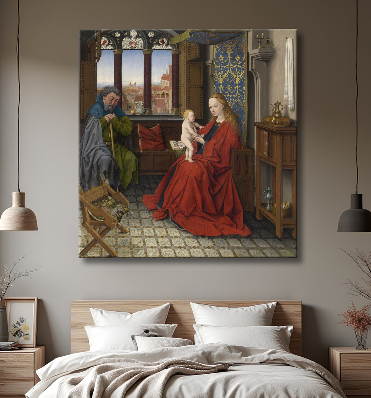 Reproduction Sainte famille de Northern Netherlandish School avec decor