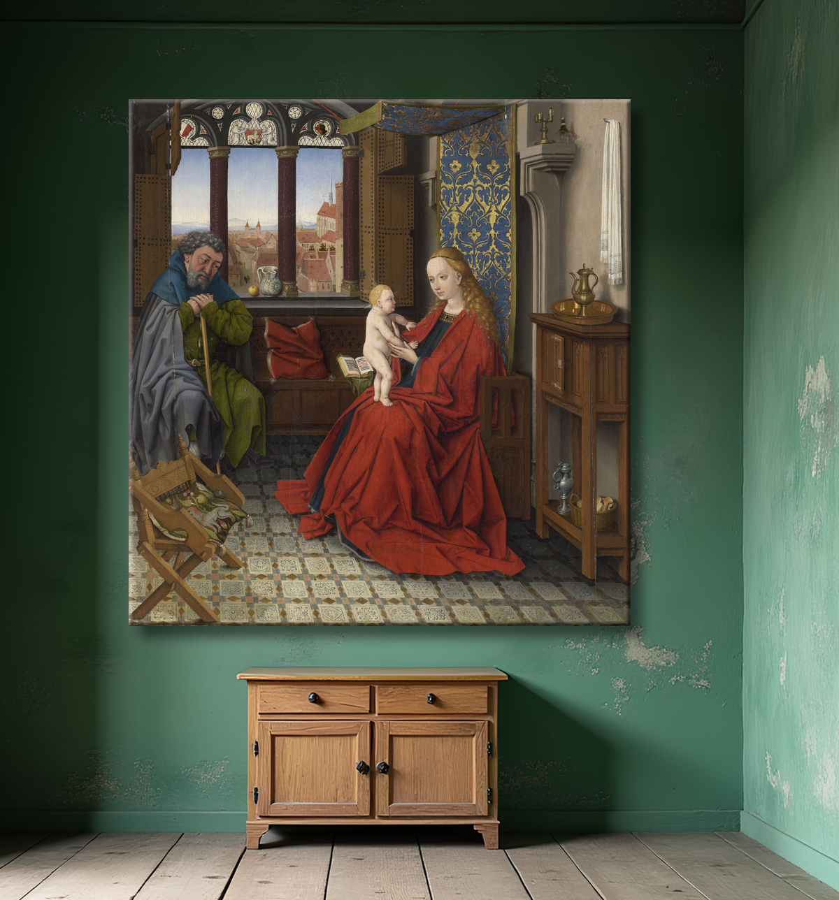 Reproduction Sainte famille de Northern Netherlandish School avec decor