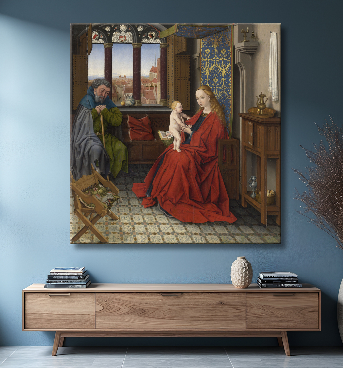 Reproduction Sainte famille de Northern Netherlandish School avec decor