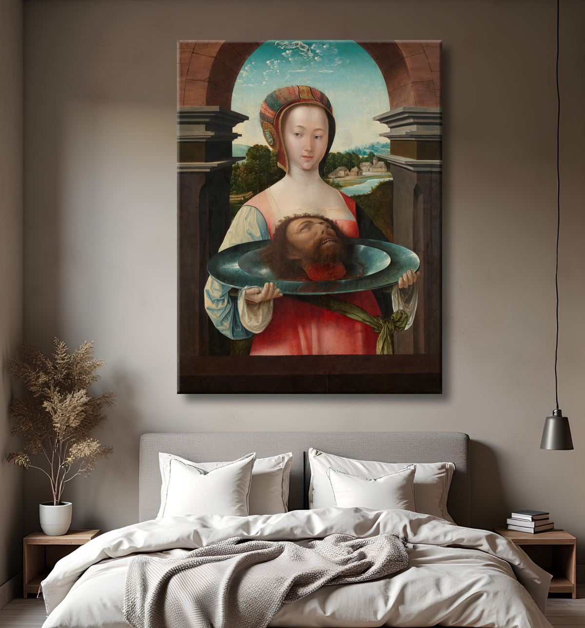Reproduction Salomé avec la tête de Jean-Baptiste de Jacob Cornelisz van Oostsanen avec decor