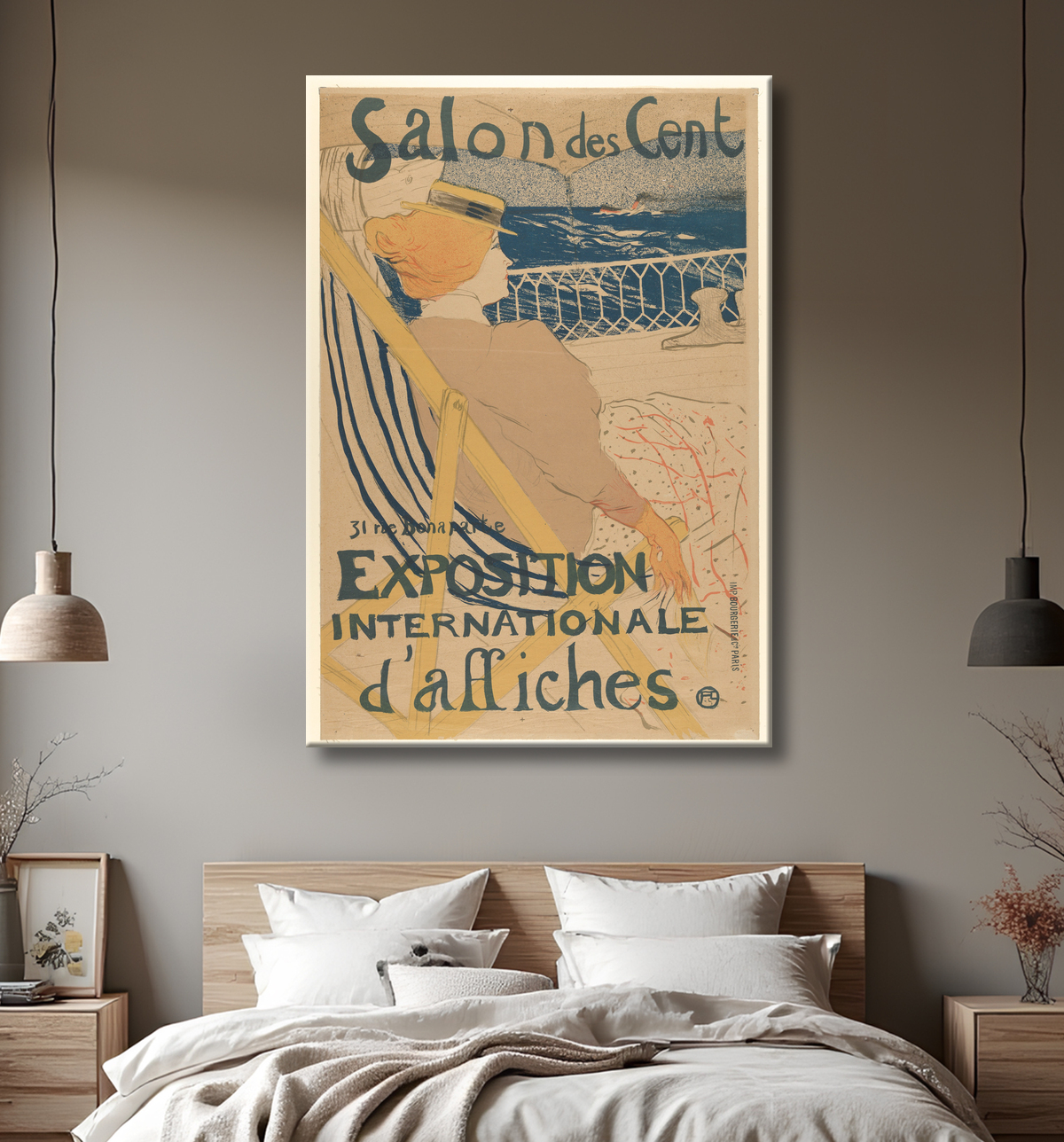 Reproduction Salon des Cent:  Exposition Internationale d'affiches de Henri de Toulouse-Lautrec avec decor