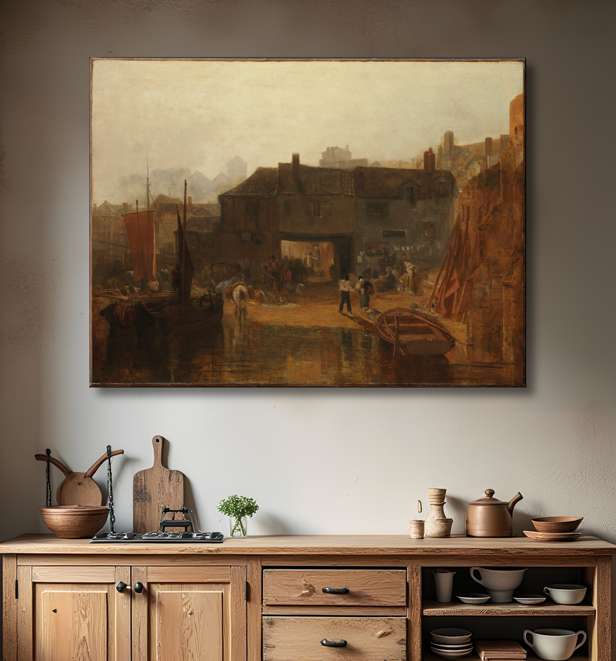 Reproduction Saltash avec le Water Ferry, Cornwall de Joseph Mallord William Turner avec decor