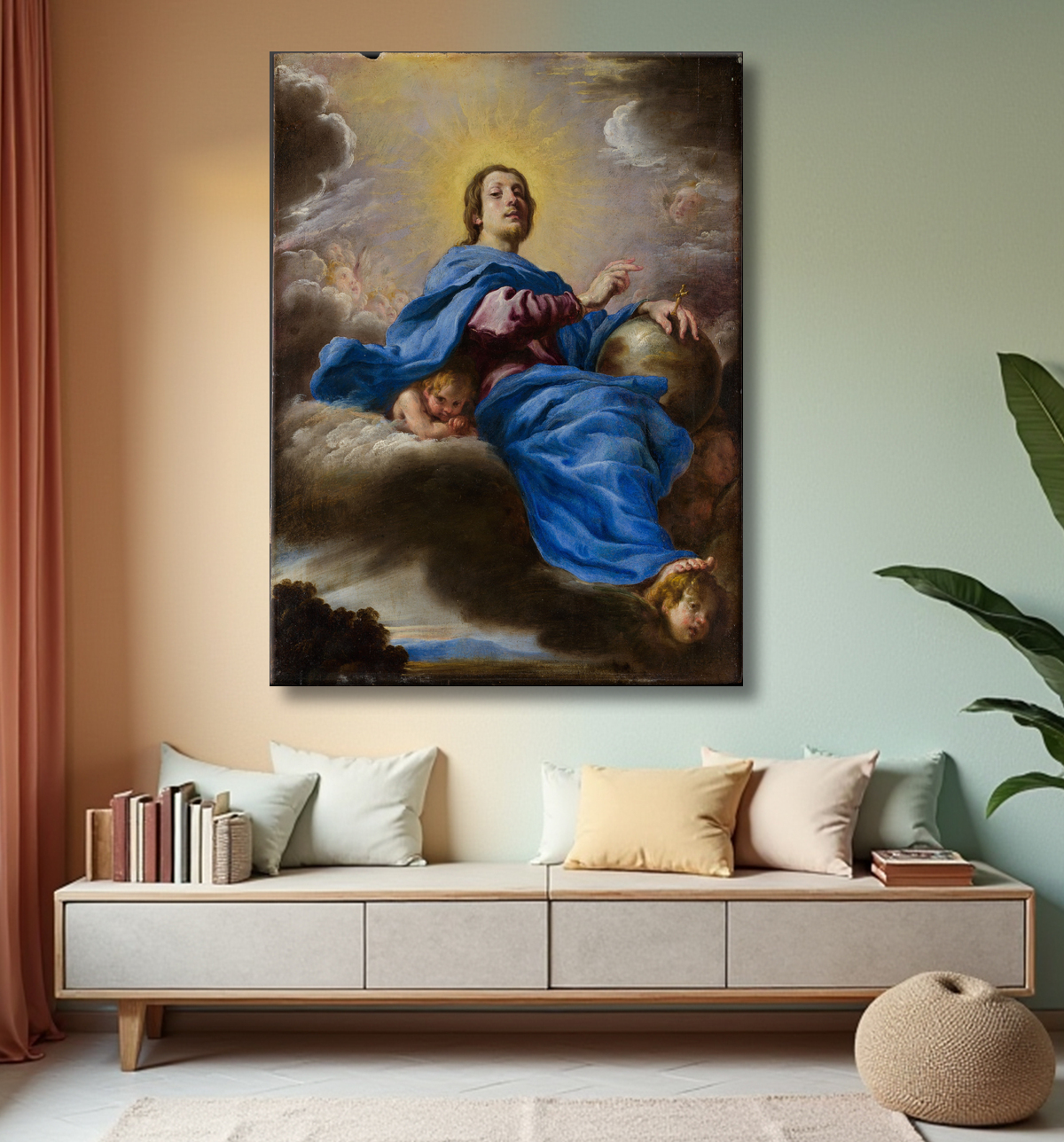 Reproduction Salvator Mundi de Domenico Fetti avec decor