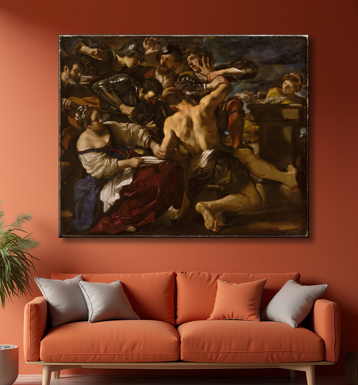 Reproduction Samson capturé par les Philistins de Guercino (Giovanni Francesco Barbieri) avec decor