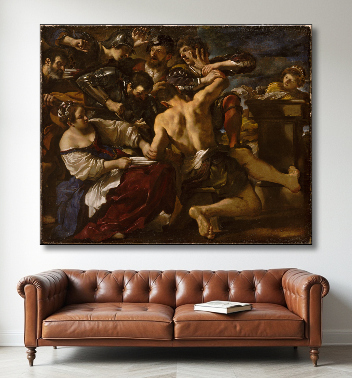 Reproduction Samson capturé par les Philistins de Guercino (Giovanni Francesco Barbieri) avec decor