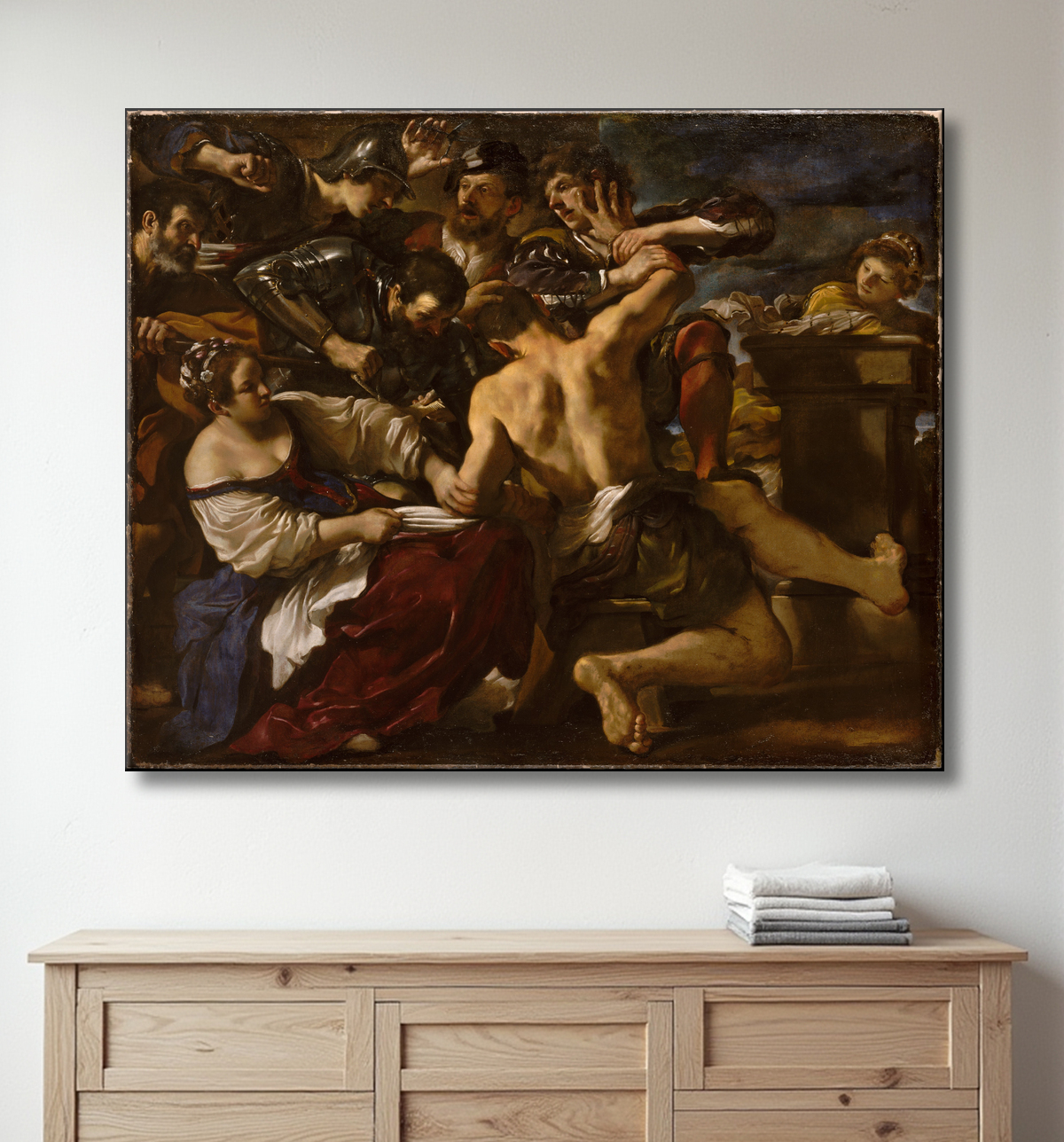 Reproduction Samson capturé par les Philistins de Guercino (Giovanni Francesco Barbieri) avec decor