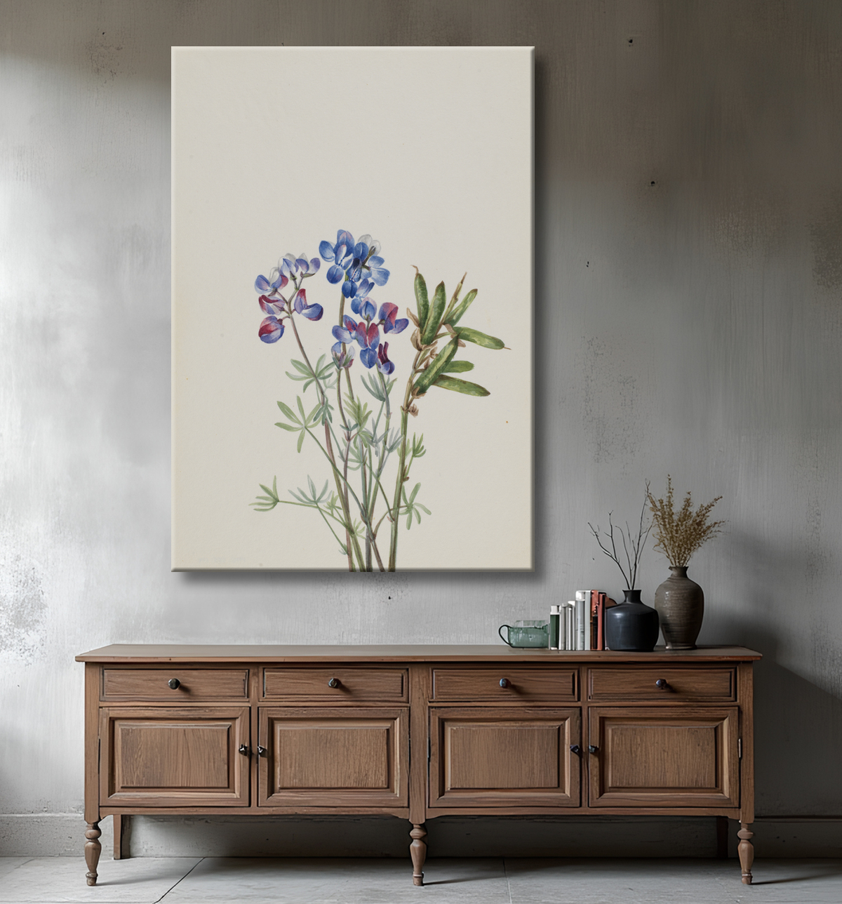 Reproduction Sans titre - Étude de fleurs de Mary Vaux Walcott, born Philadelphia, PA 1860-died St. Andrews, New Brunswick, Canada 1940 avec decor
