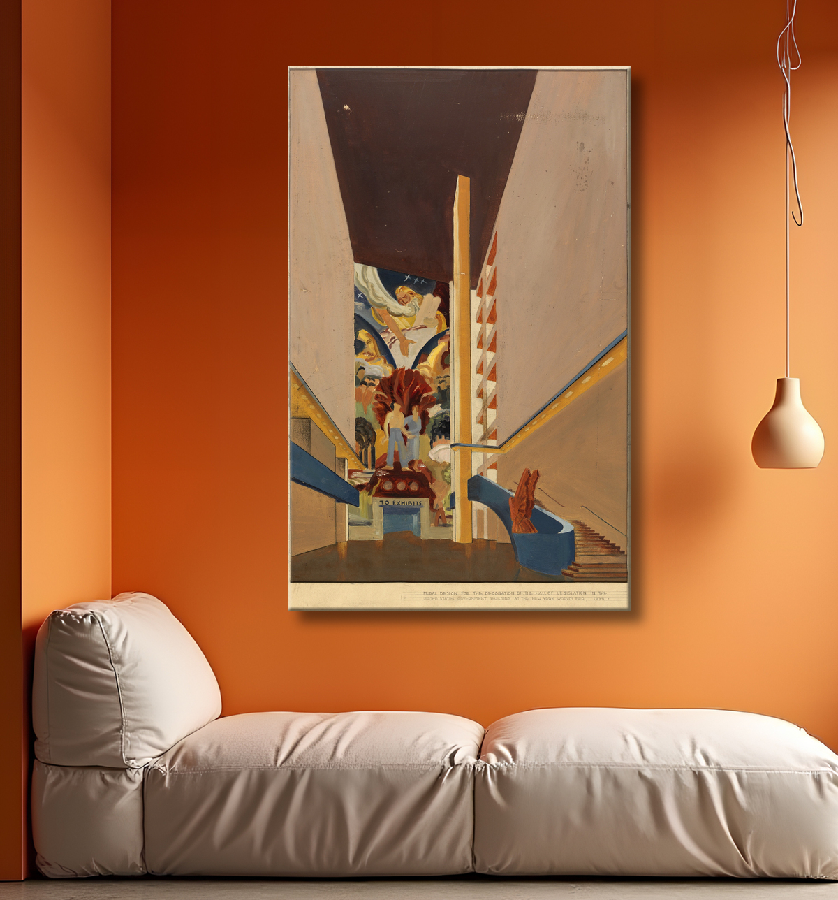 Reproduction Sans titre (étude murale) de Unidentified (American) avec decor