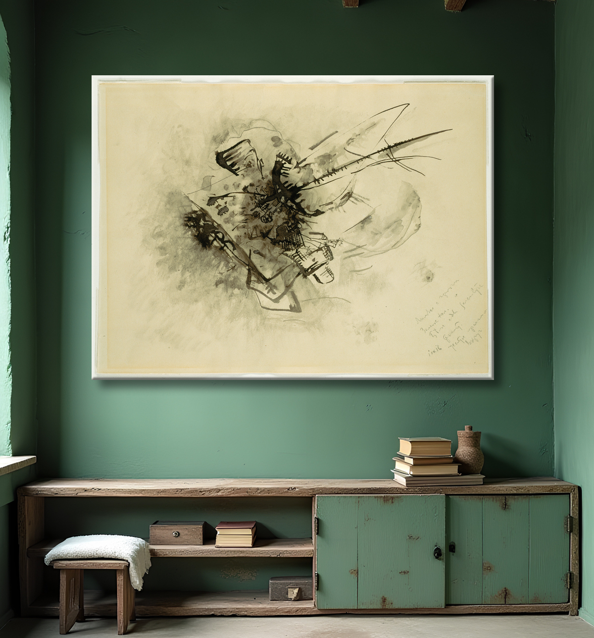 Reproduction Sans titre de Vasily Kandinsky avec decor
