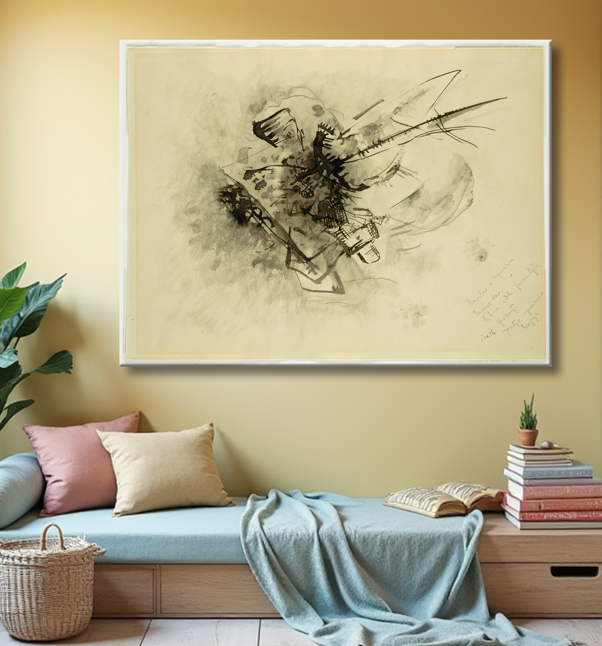 Reproduction Sans titre de Vasily Kandinsky avec decor