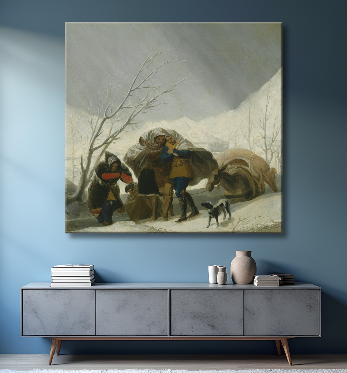 Reproduction Scène d'hiver de Francisco José de Goya y Lucientes avec decor