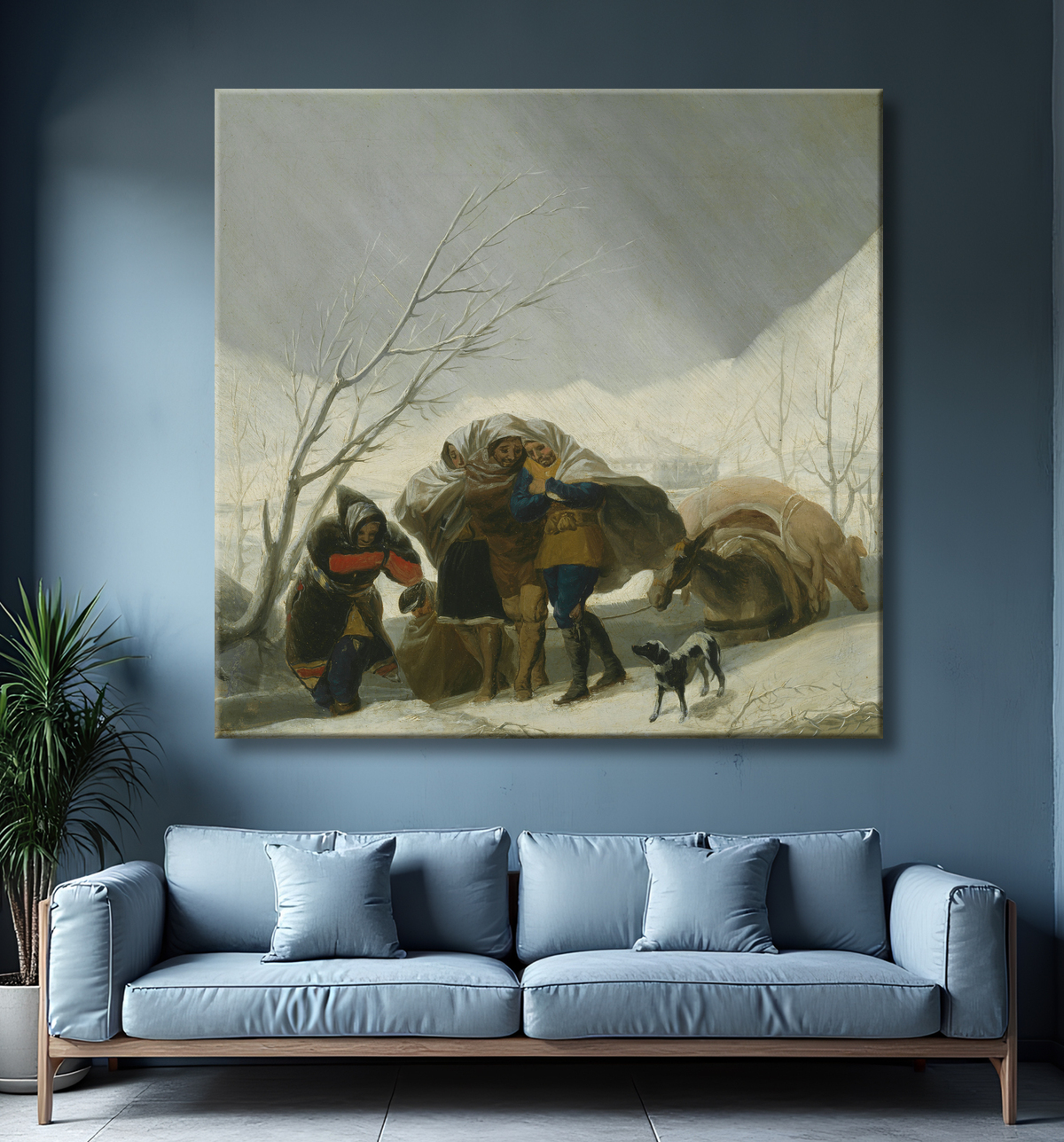 Reproduction Scène d'hiver de Francisco José de Goya y Lucientes avec decor
