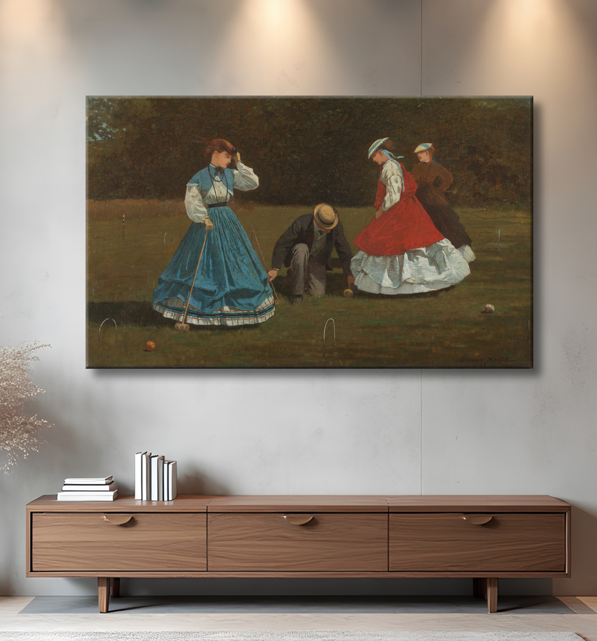 Reproduction Scène de croquet de Winslow Homer avec decor