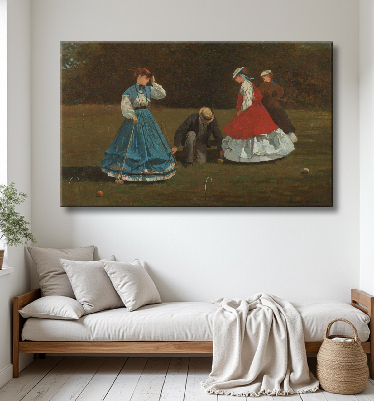 Reproduction Scène de croquet de Winslow Homer avec decor
