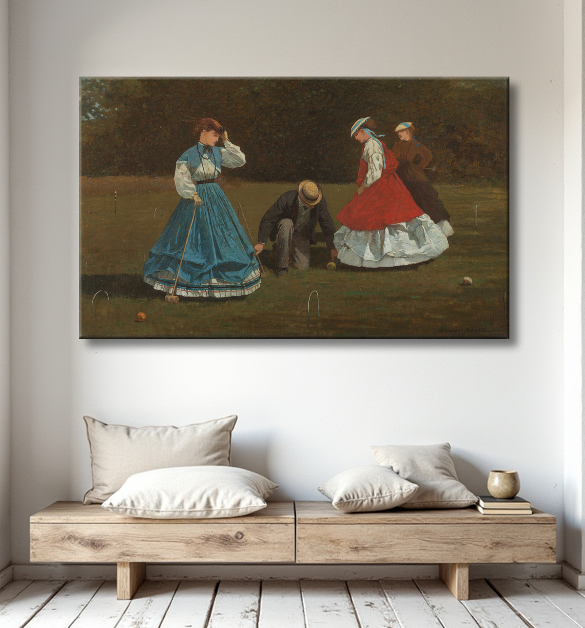Reproduction Scène de croquet de Winslow Homer avec decor