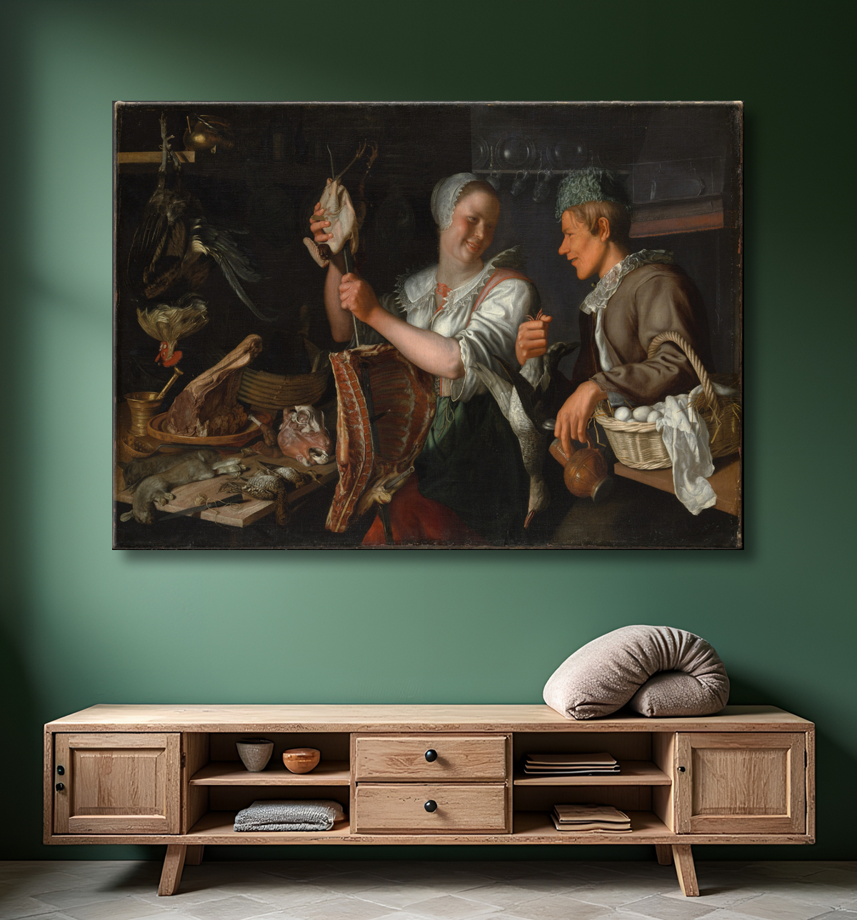 Reproduction Scène de cuisine de Peter Wtewael avec decor