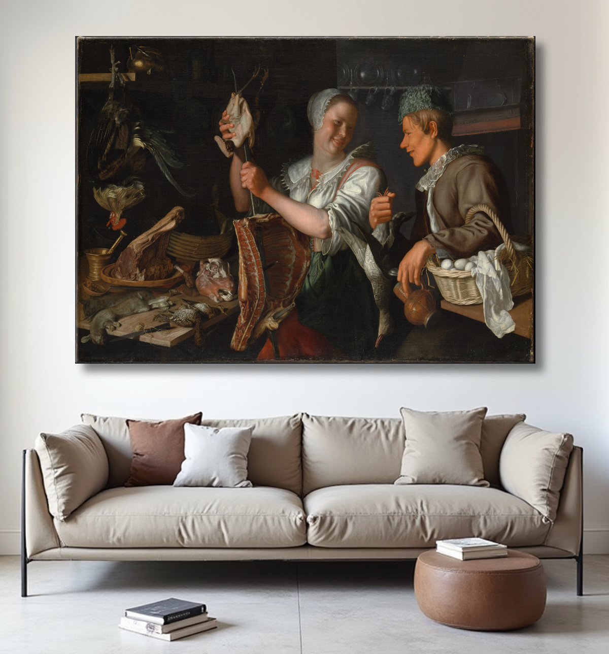 Reproduction Scène de cuisine de Peter Wtewael avec decor