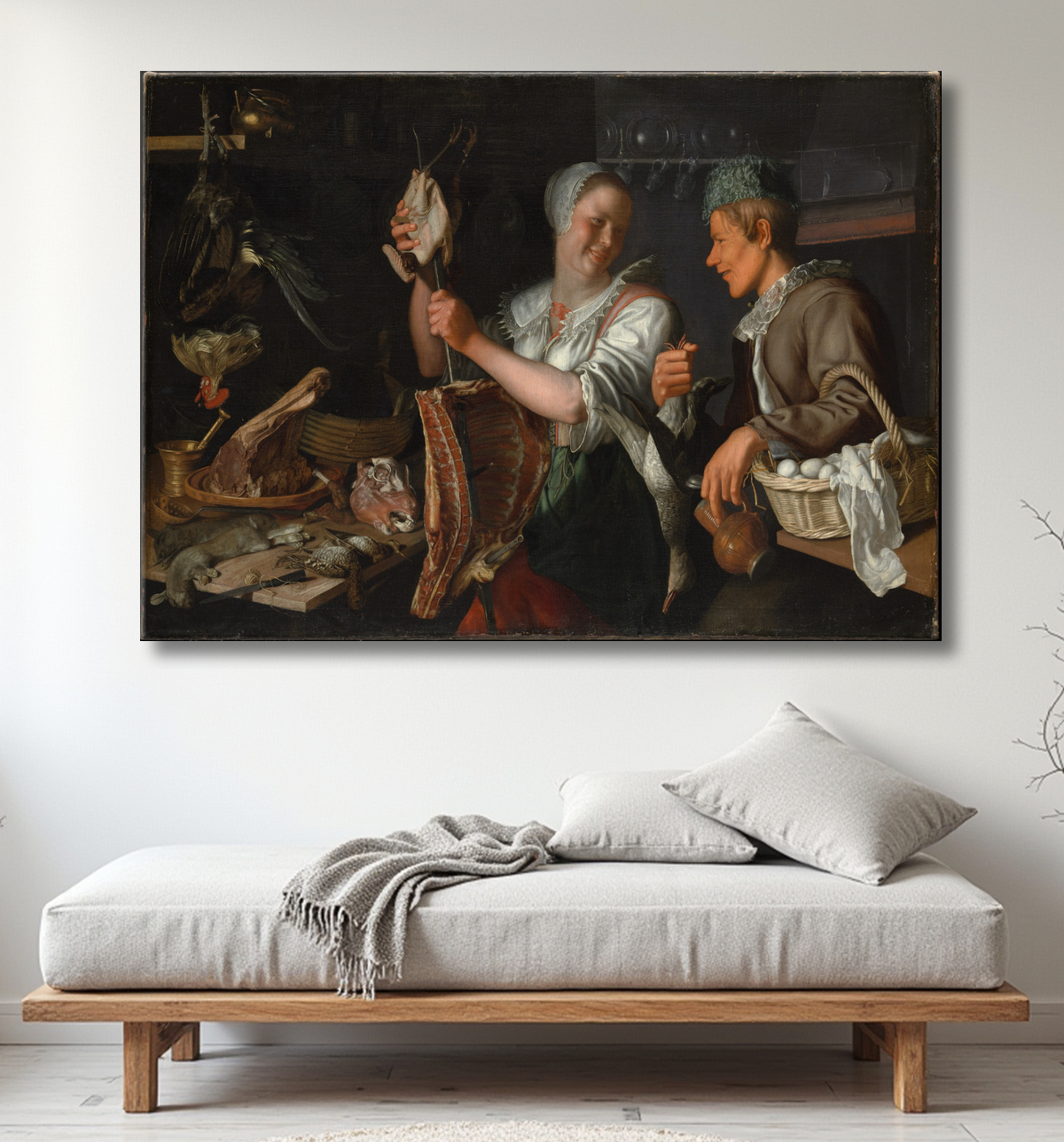 Reproduction Scène de cuisine de Peter Wtewael avec decor