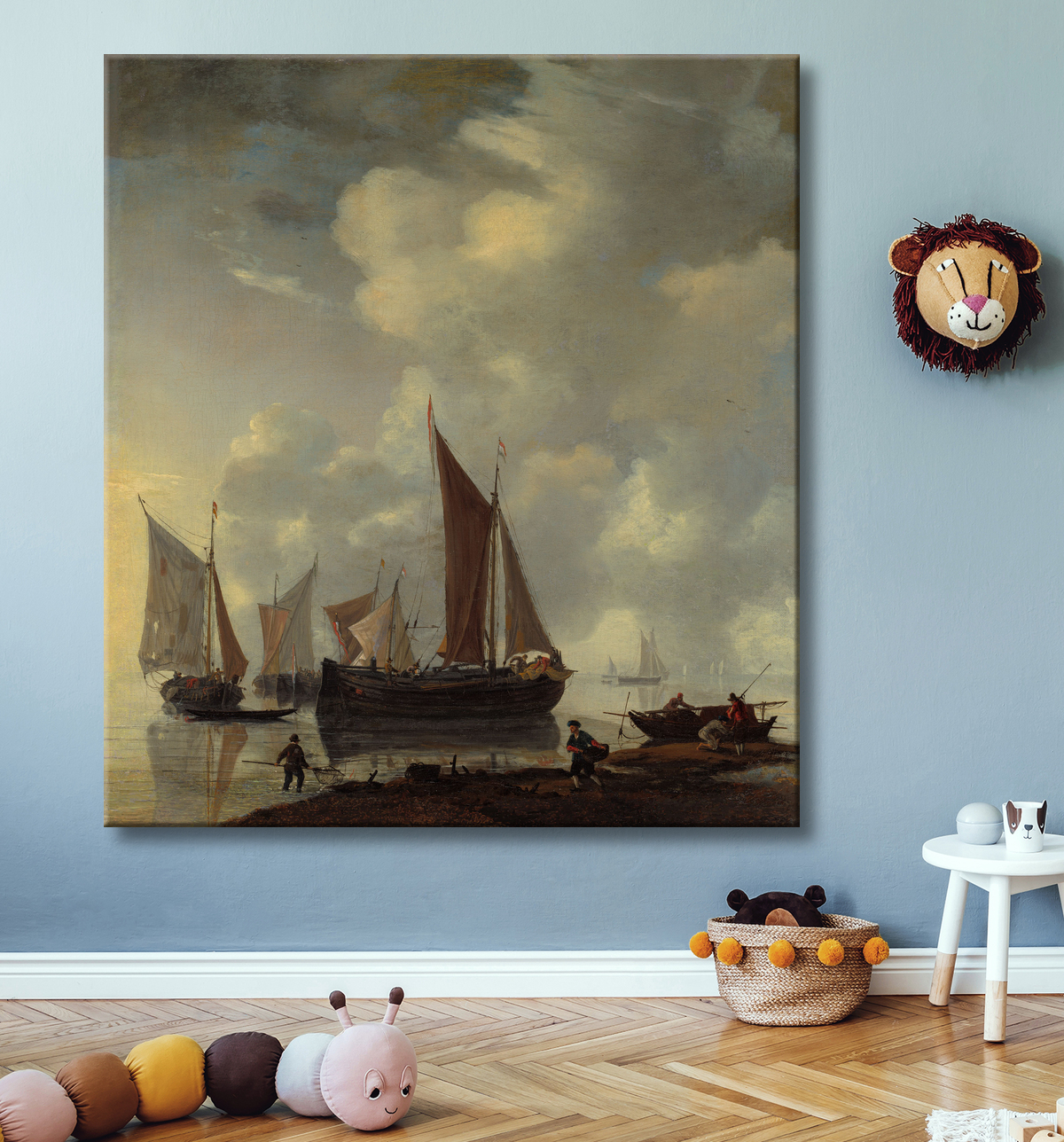 Reproduction Scène de la côte de Reinier Zeeman, (Reinier Nooms) avec decor