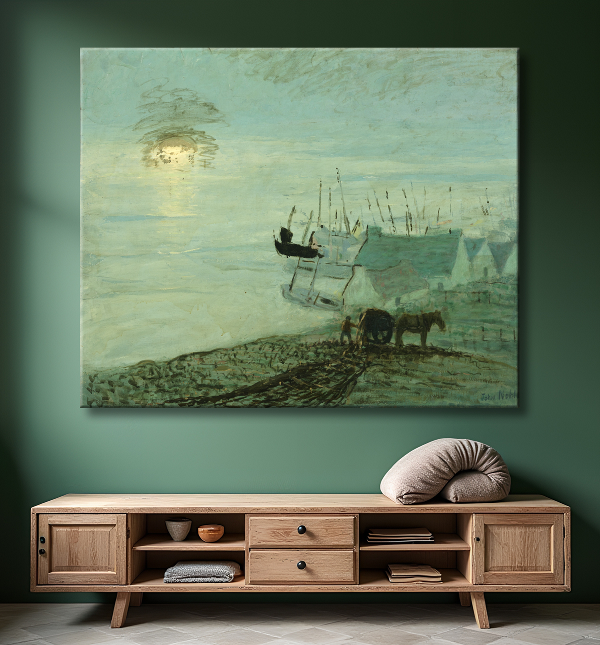Reproduction Scène de plage (verso de 1929.6.79A) de John Noble, born Wichita, KS 1874-died New York City 1934 avec decor
