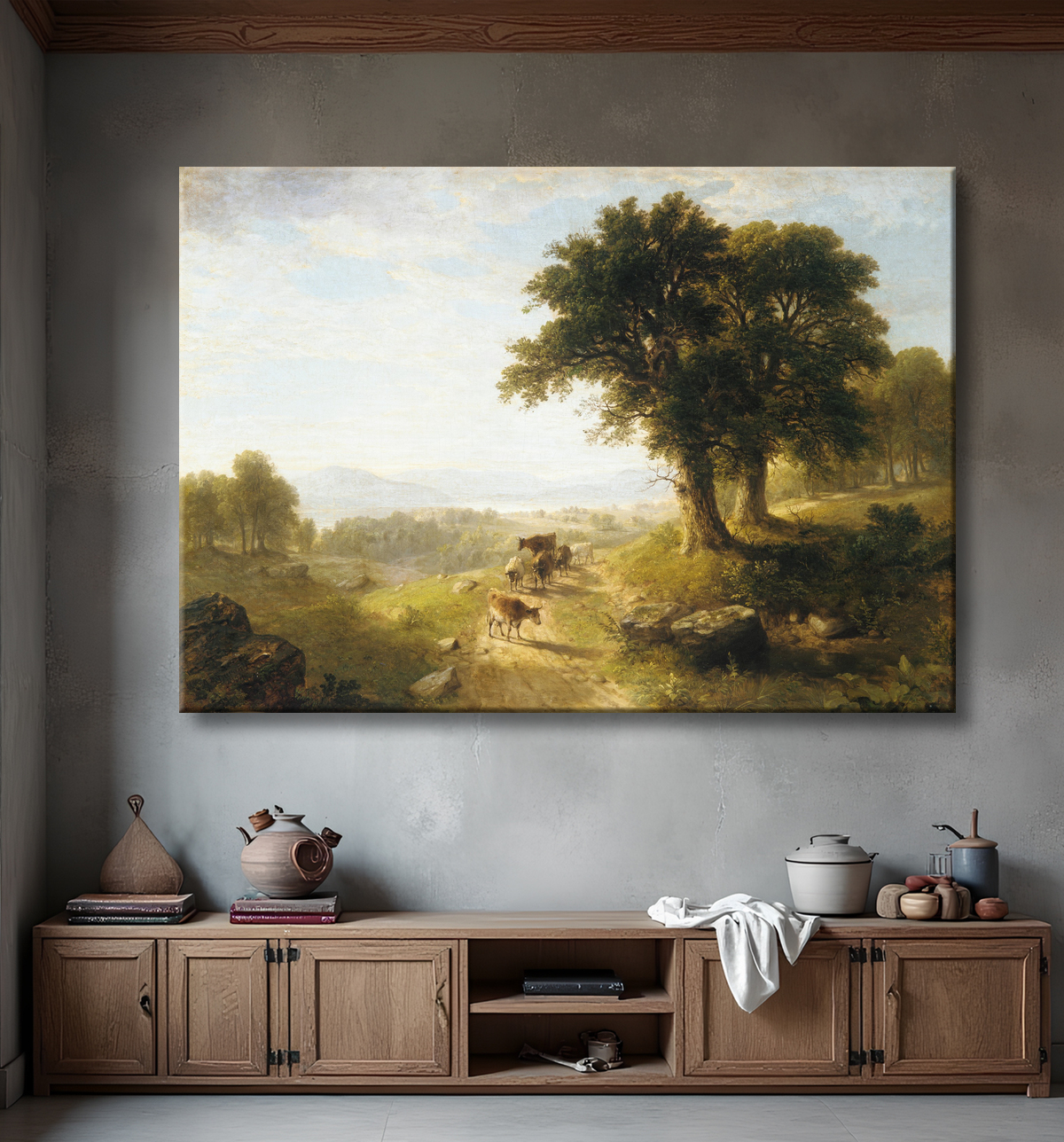Reproduction Scène de rivière de Asher Brown Durand avec decor