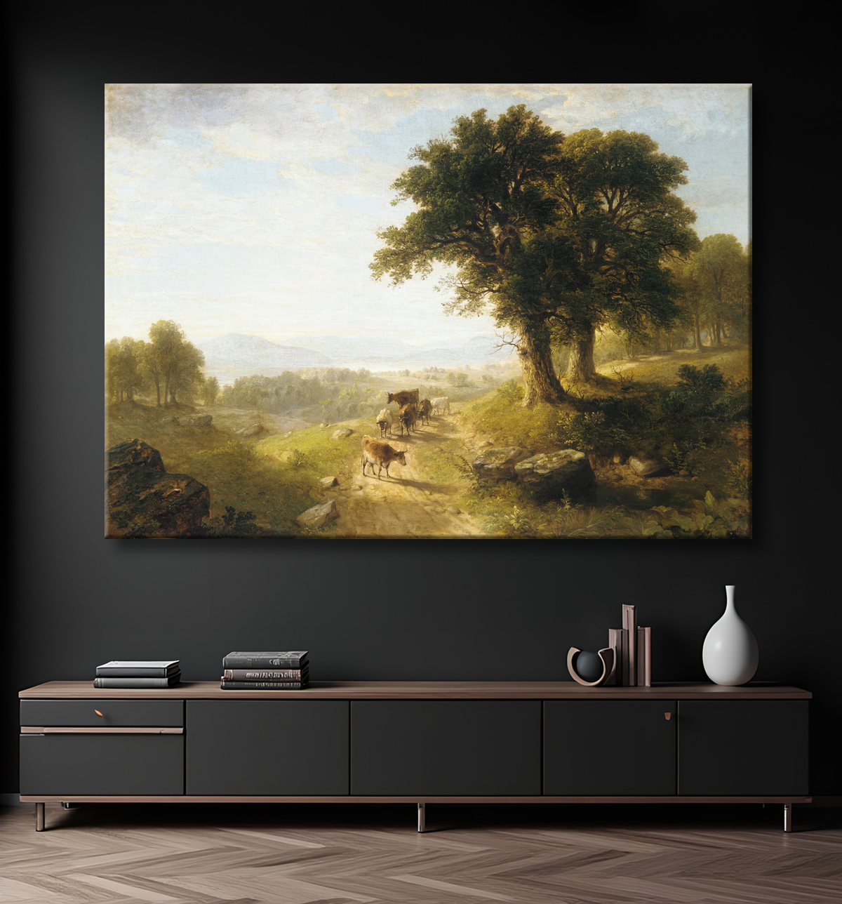 Reproduction Scène de rivière de Asher Brown Durand avec decor