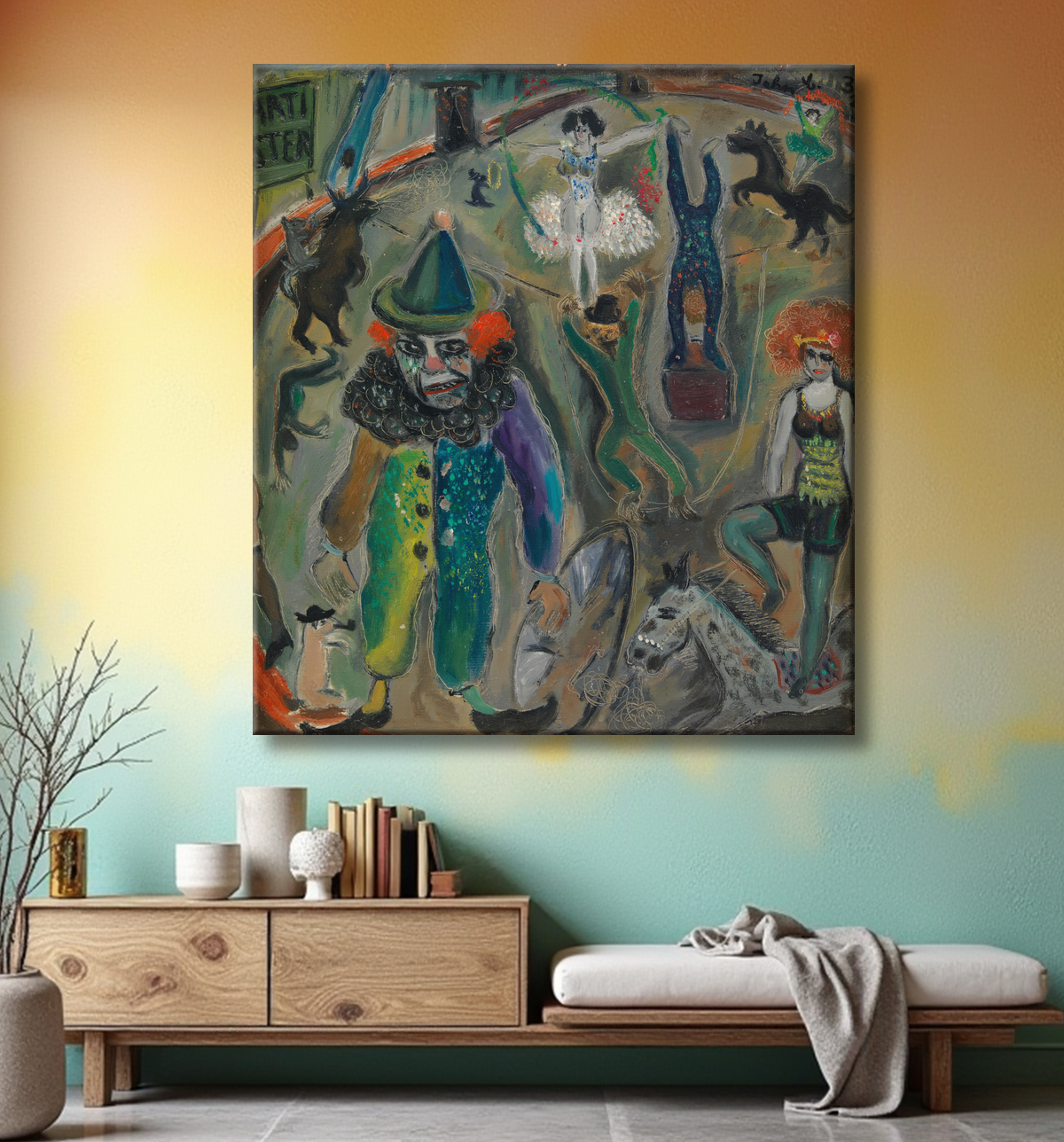 Reproduction Scène de rue de Christensen, John avec decor
