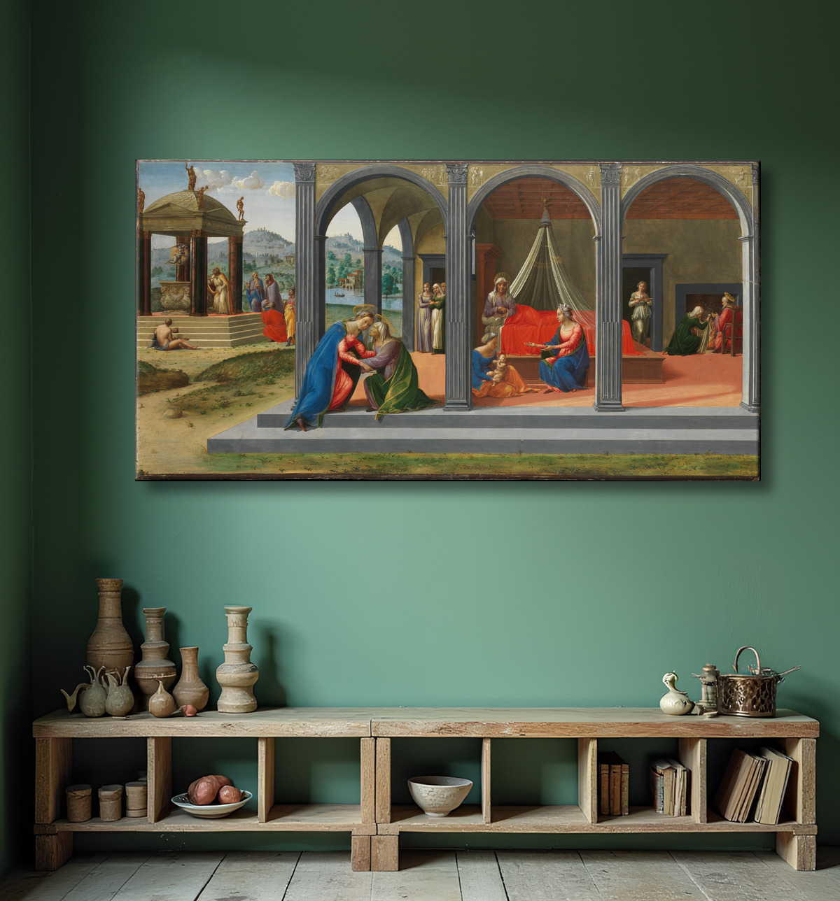 Reproduction Scènes de la vie de saint Jean-Baptiste de Francesco Granacci (Francesco di Andrea di Marco) avec decor