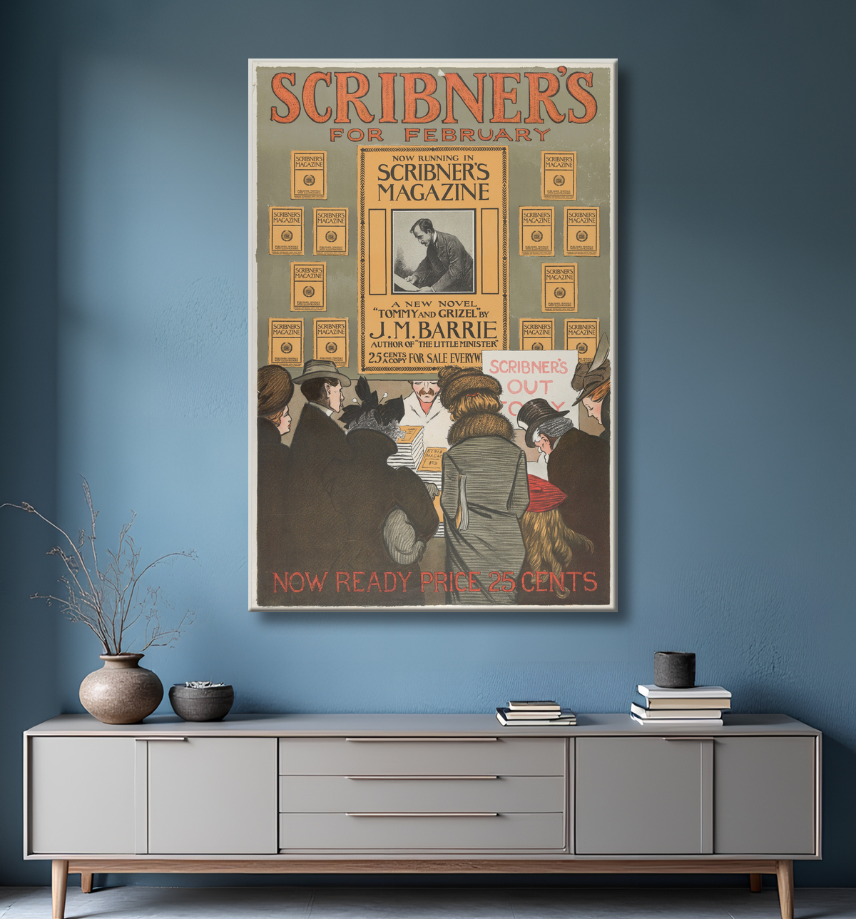 Reproduction Scribner's : "Tommy and Grizel" de JM Barrie, février de Anonymous, American, 20th century avec decor