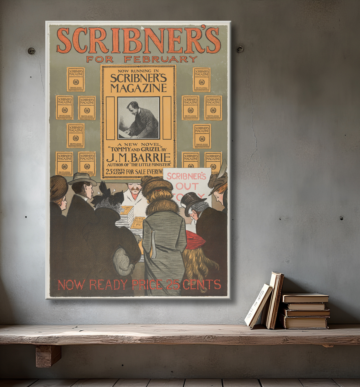 Reproduction Scribner's : "Tommy and Grizel" de JM Barrie, février de Anonymous, American, 20th century avec decor