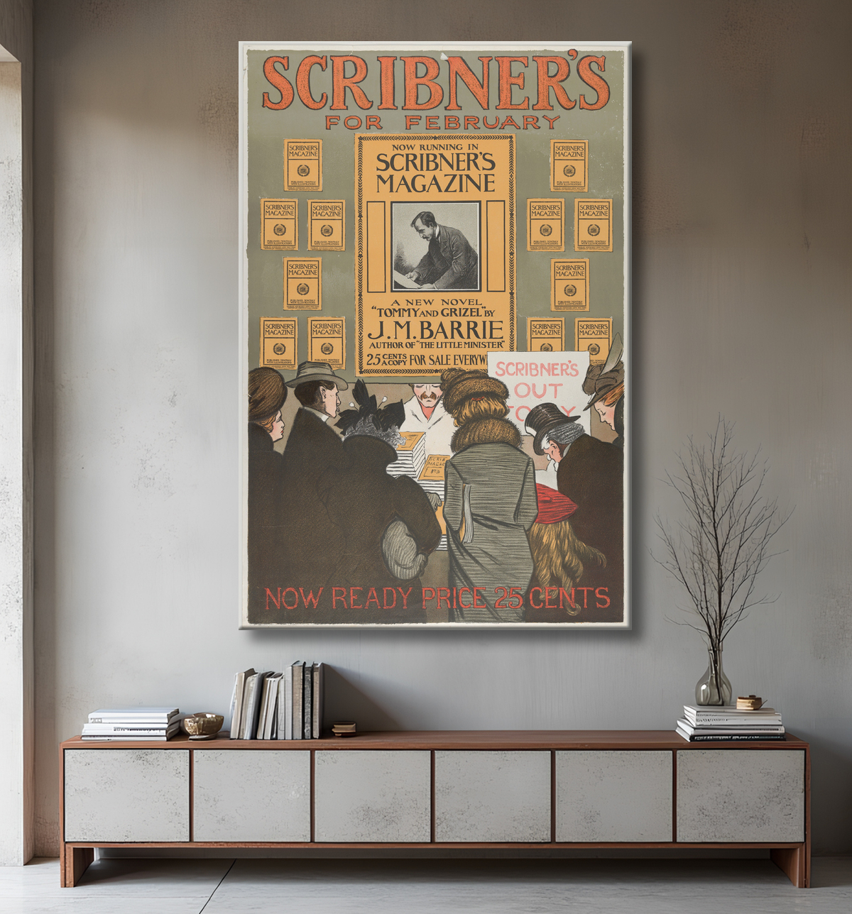 Reproduction Scribner's : "Tommy and Grizel" de JM Barrie, février de Anonymous, American, 20th century avec decor