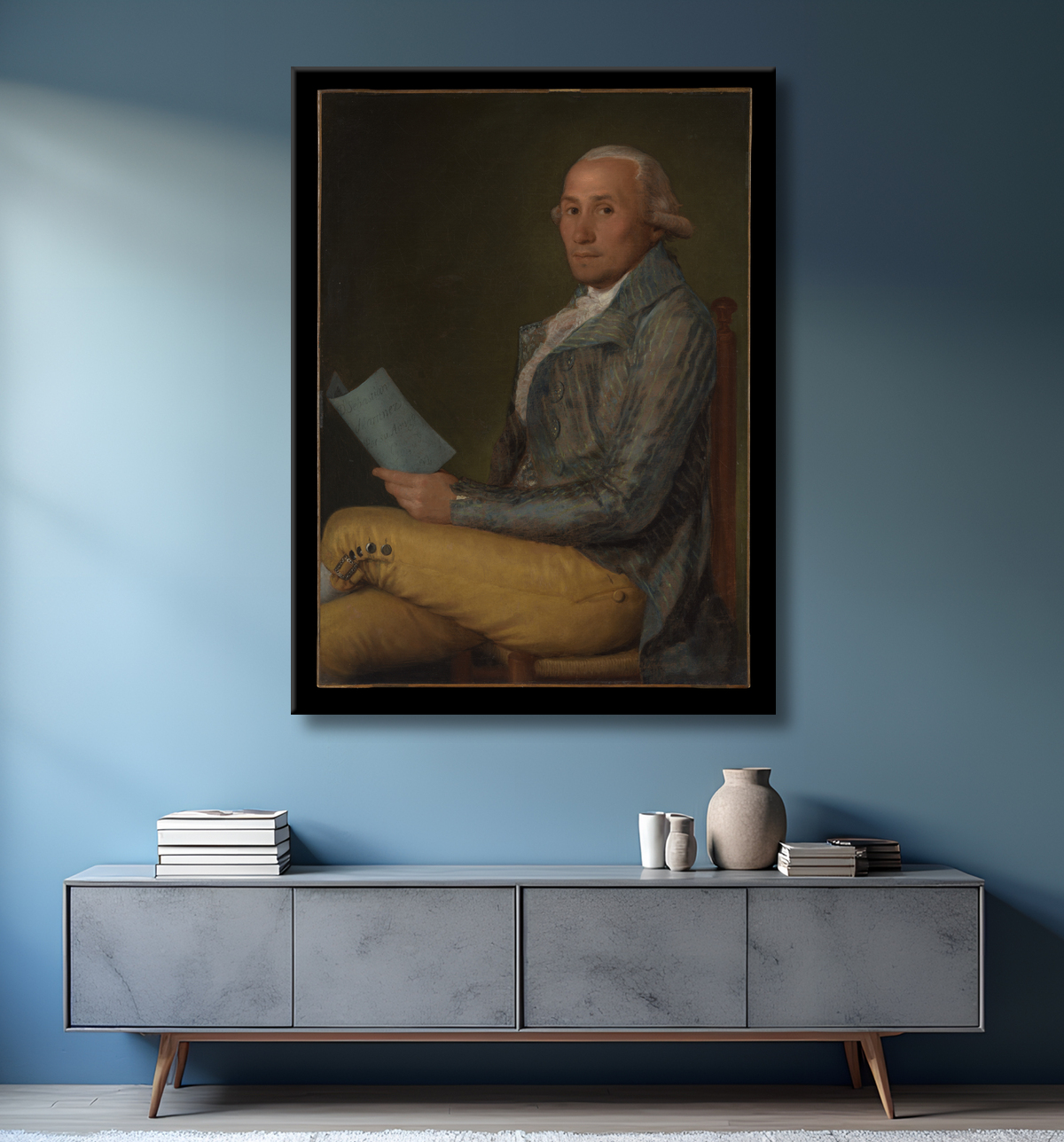 Reproduction Sebastián Martínez et Pérez (1747-1800) de Goya (Francisco de Goya y Lucientes) avec decor