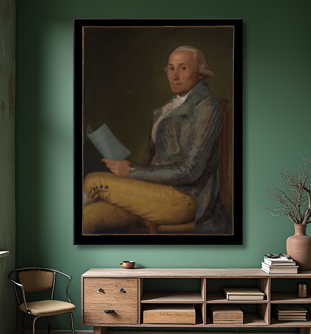Reproduction Sebastián Martínez et Pérez (1747-1800) de Goya (Francisco de Goya y Lucientes) avec decor