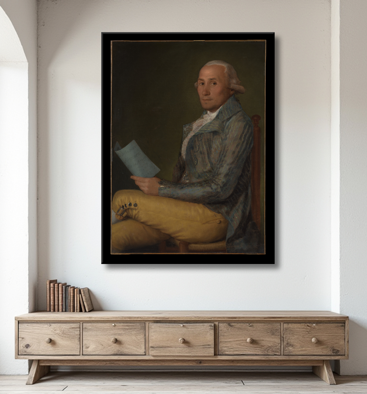 Reproduction Sebastián Martínez et Pérez (1747-1800) de Goya (Francisco de Goya y Lucientes) avec decor