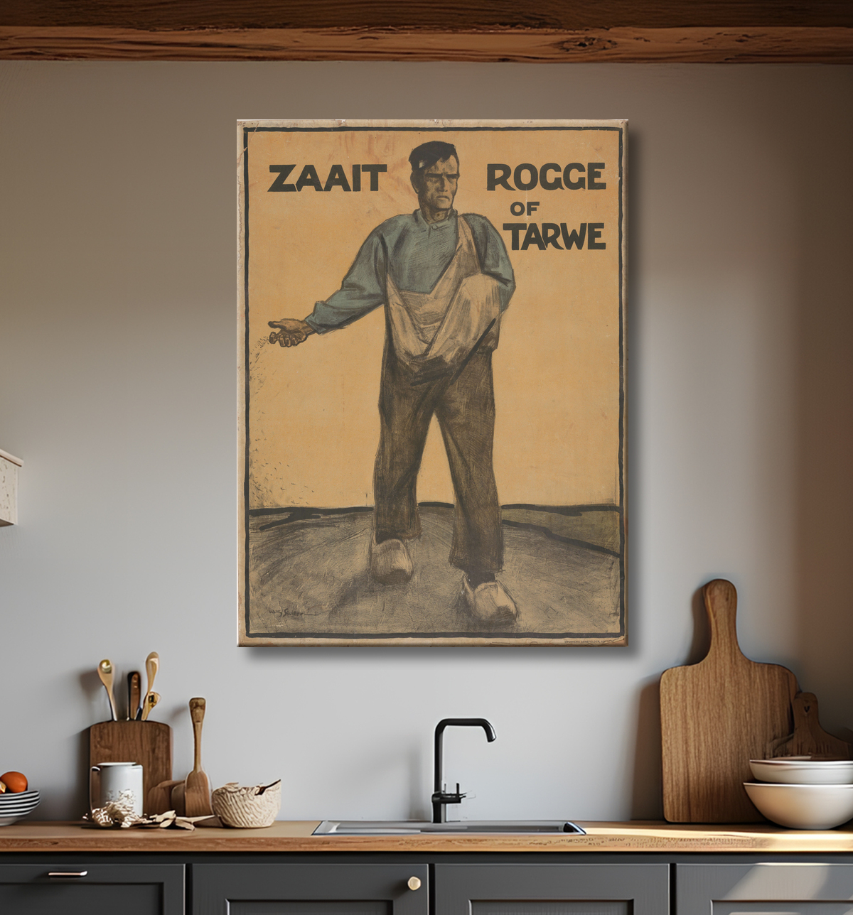 Reproduction Semer du seigle ou du blé de Willy Sluiter avec decor