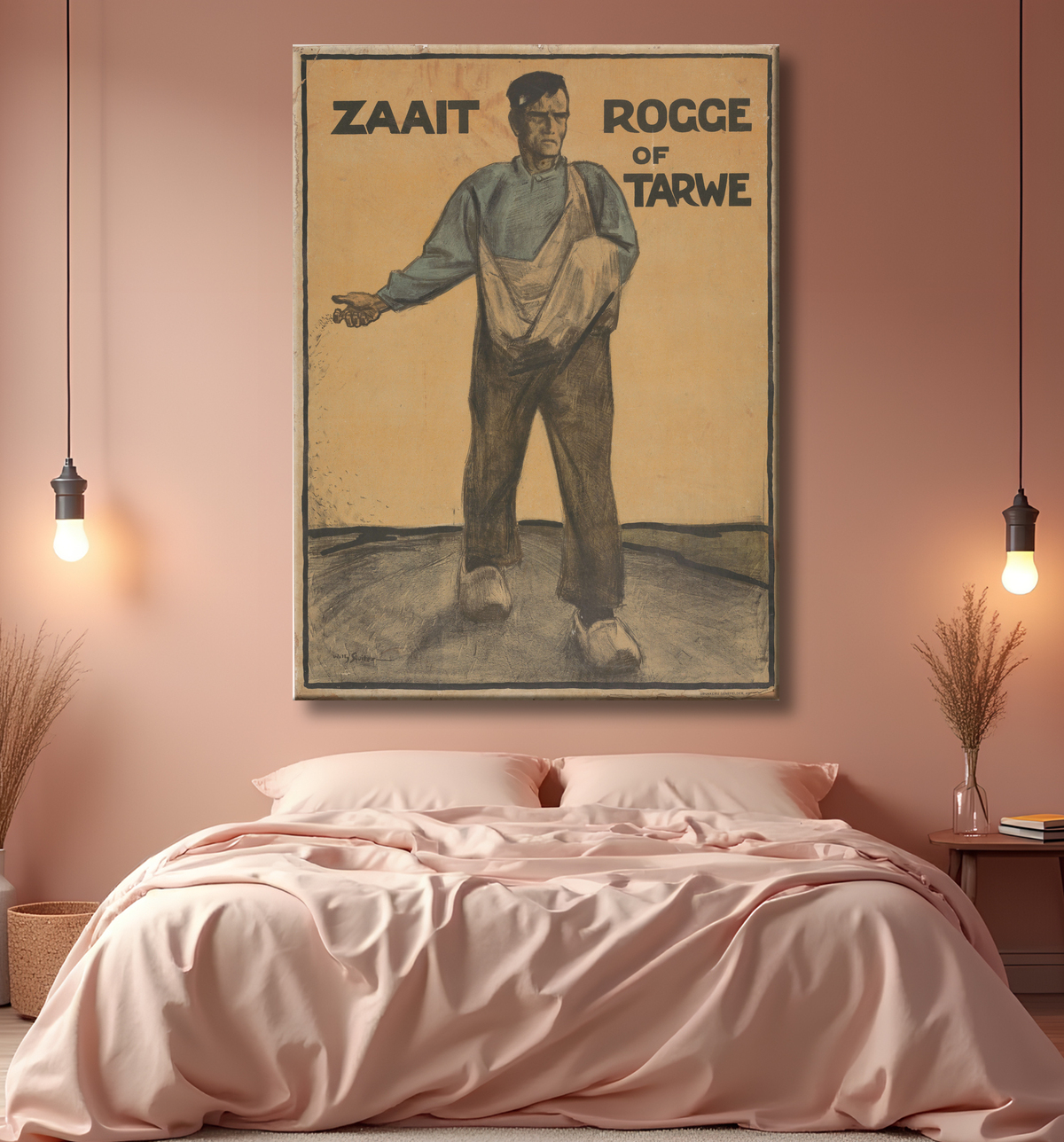 Reproduction Semer du seigle ou du blé de Willy Sluiter avec decor