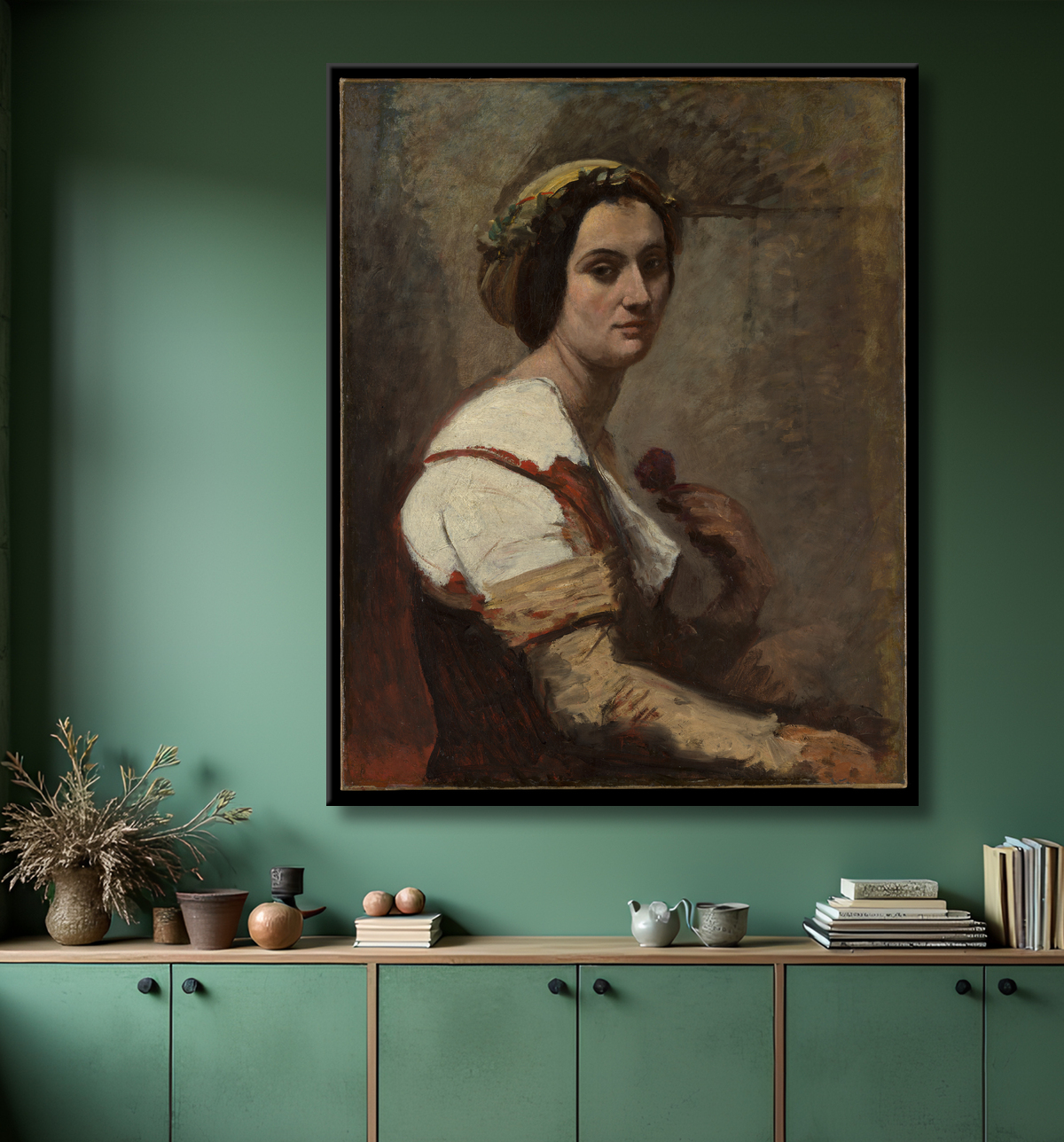 Reproduction Sibylle de Camille Corot avec decor