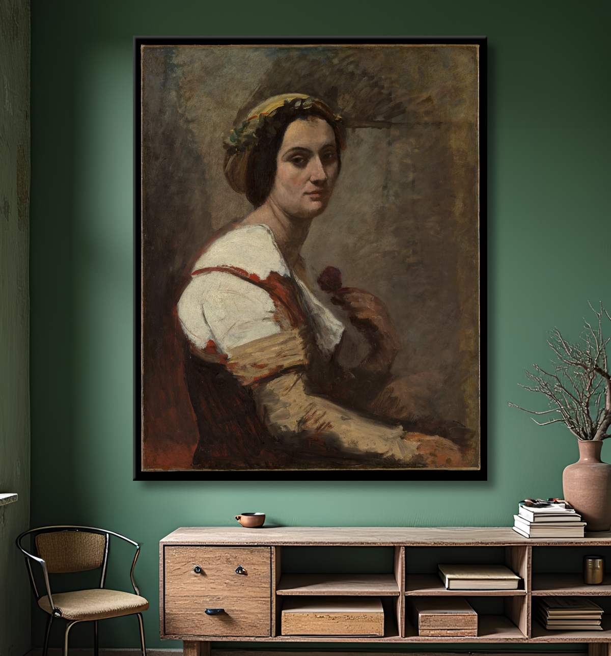 Reproduction Sibylle de Camille Corot avec decor