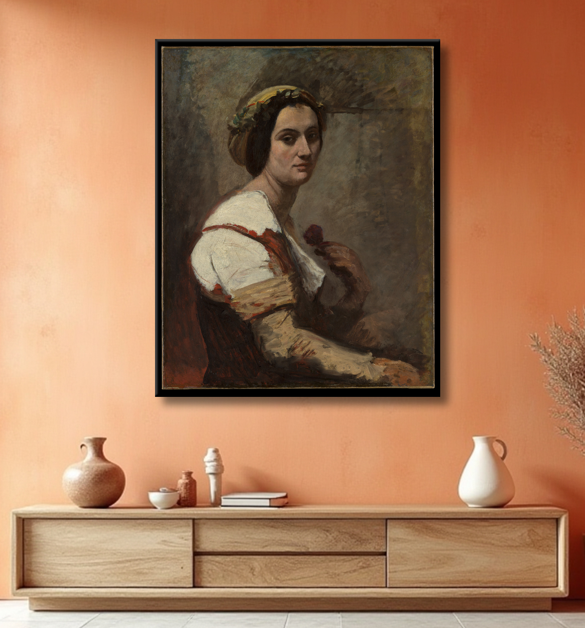 Reproduction Sibylle de Camille Corot avec decor